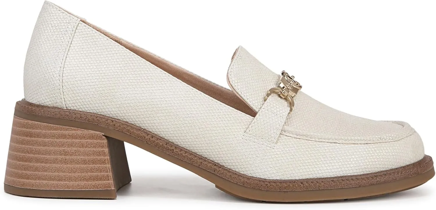 Dr. Scholl's Shoes Womens Rate Up Bit Slip On Block Heel Loafer