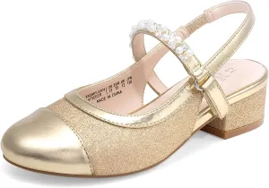 DREAM PAIRS Girls Dress Shoes Slingback Heels Round Toe Pump for Little Big Kids Flower Party Wedding Princess