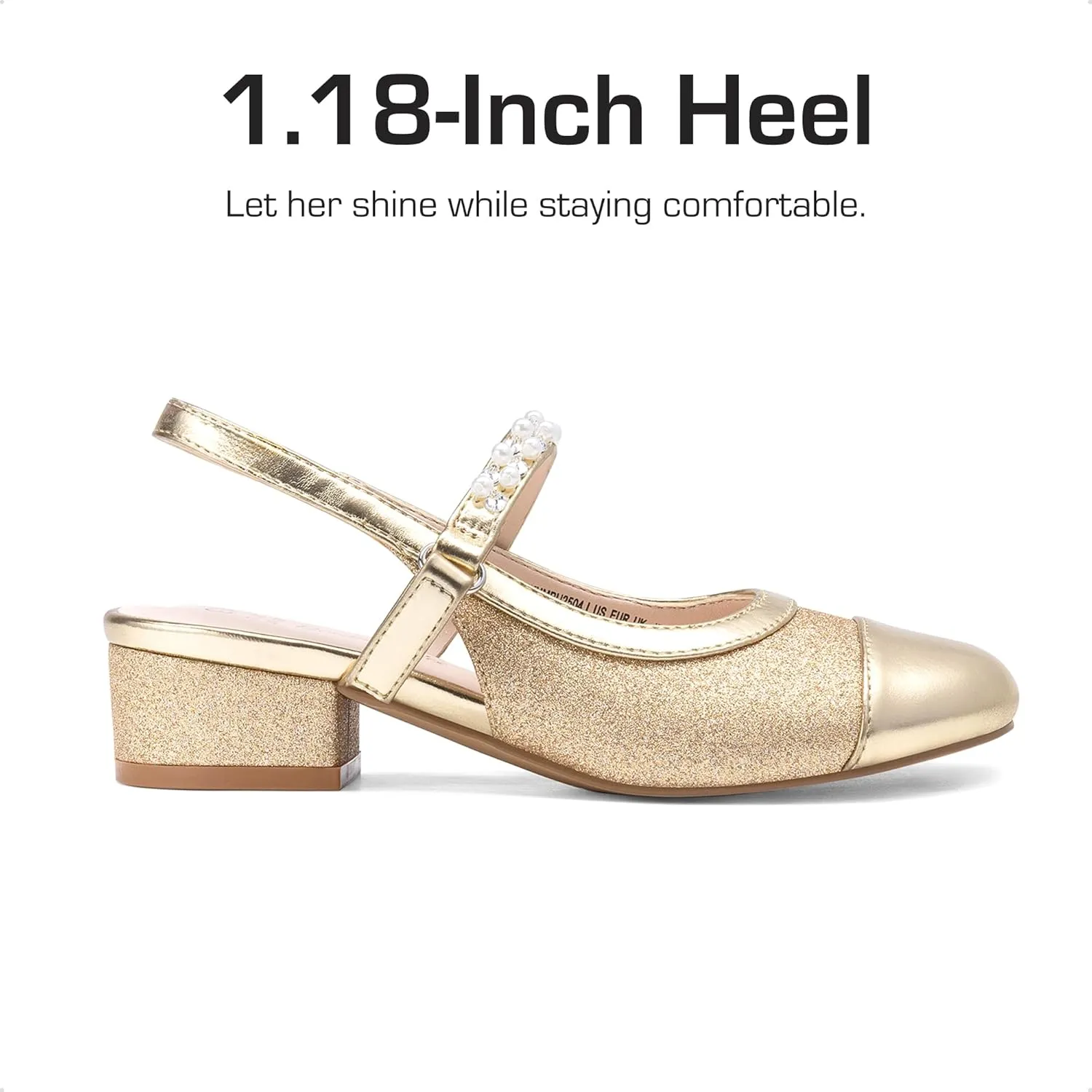 DREAM PAIRS Girls Dress Shoes Slingback Heels Round Toe Pump for Little Big Kids Flower Party Wedding Princess