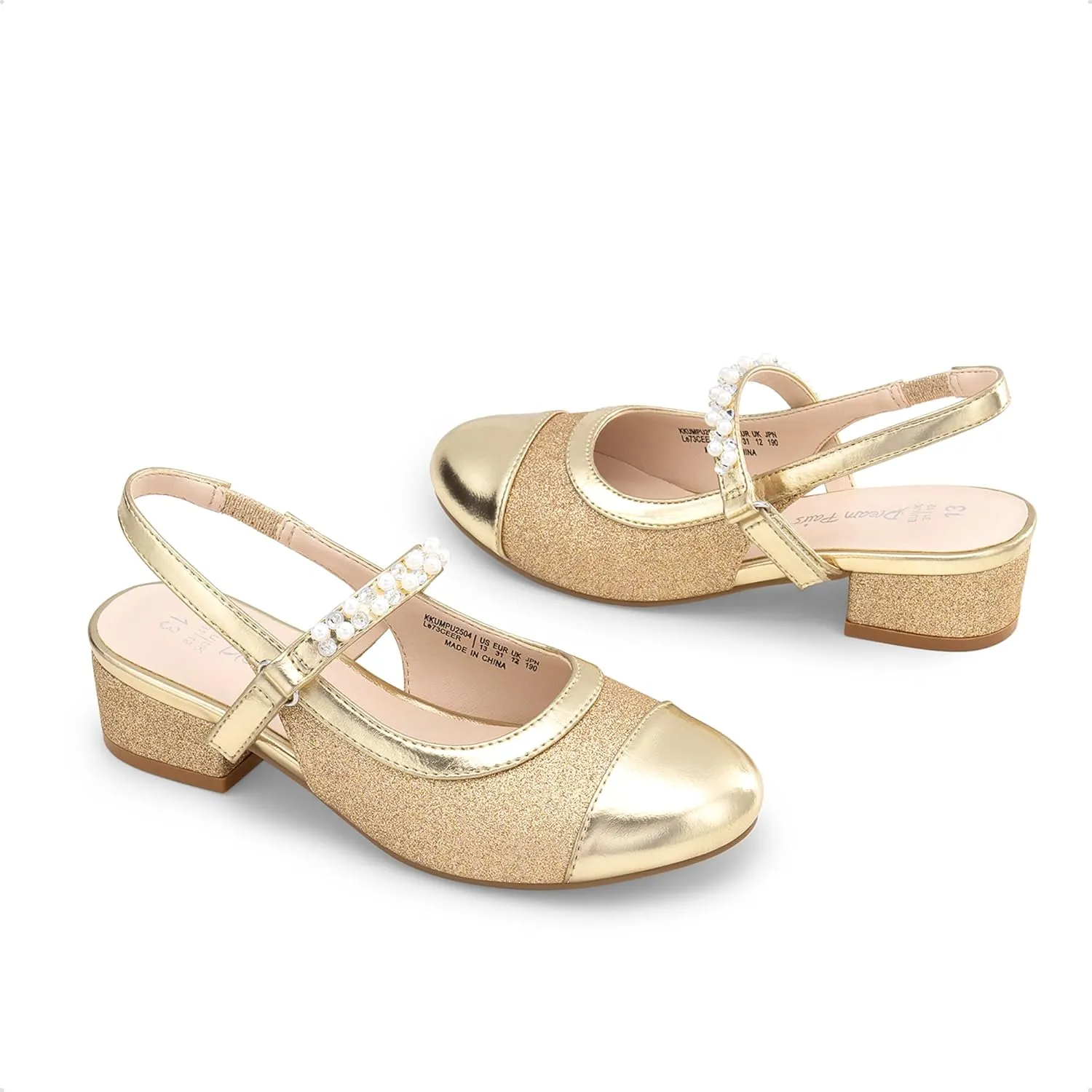 DREAM PAIRS Girls Dress Shoes Slingback Heels Round Toe Pump for Little Big Kids Flower Party Wedding Princess