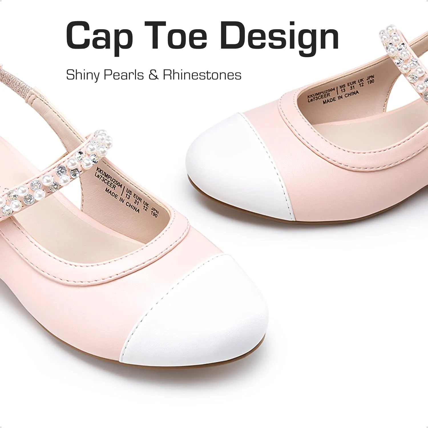 DREAM PAIRS Girls Dress Shoes Slingback Heels Round Toe Pump for Little Big Kids Flower Party Wedding Princess