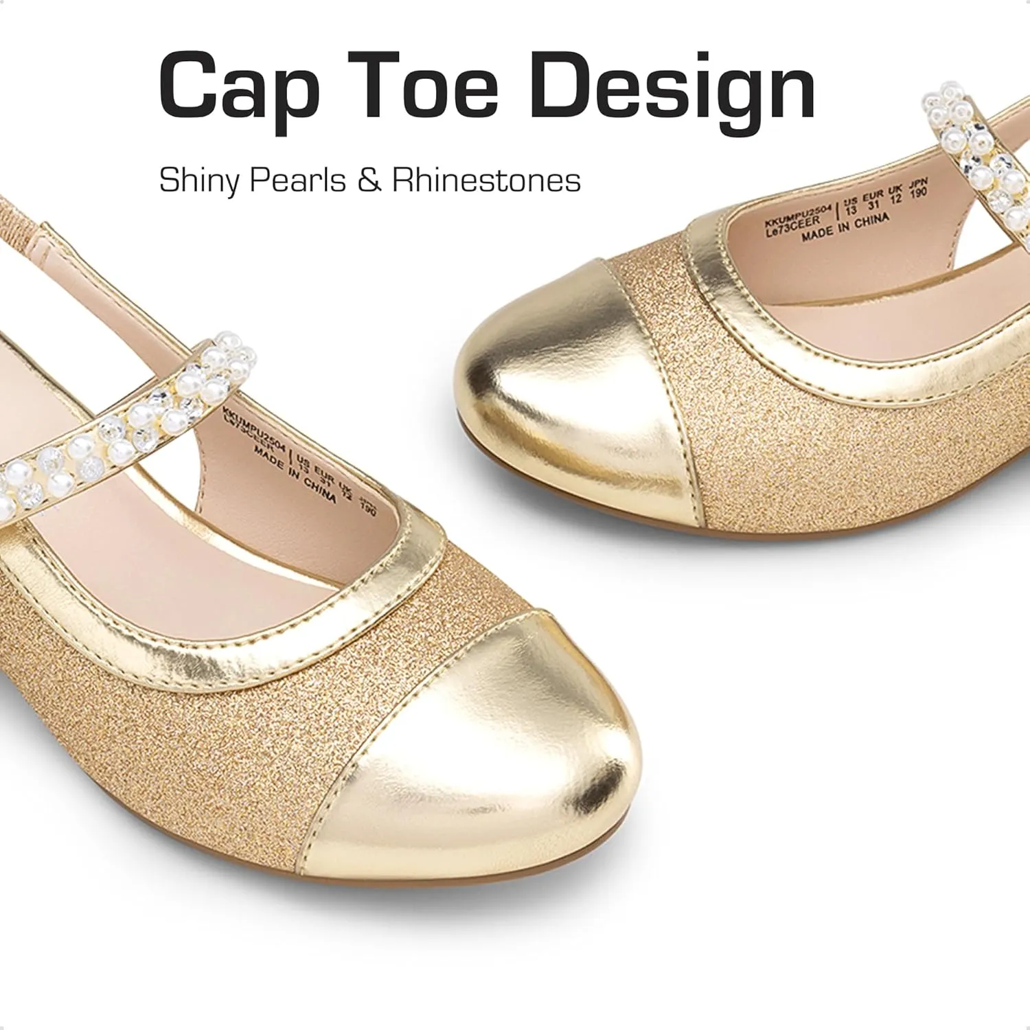 DREAM PAIRS Girls Dress Shoes Slingback Heels Round Toe Pump for Little Big Kids Flower Party Wedding Princess