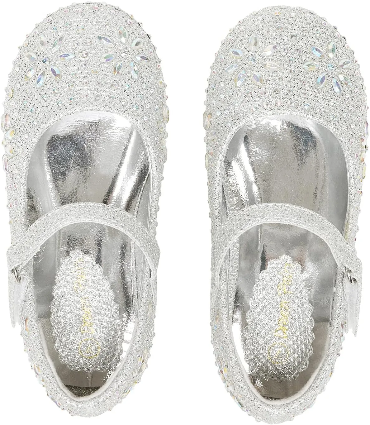 DREAM PAIRS Toddler Girl's Dress Shoes Mary Jane Rhinestone Ballerina Flat for Party, Birthday, Performance, Wedding
