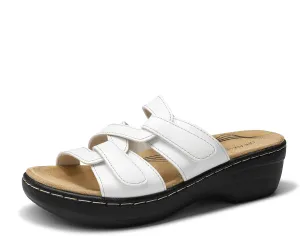 DREAM PAIRS Women's Arch Support Slide Sandals Adjustable Straps Slip On Wedge Sandals Casual Comfort Lightweight Flat Slides