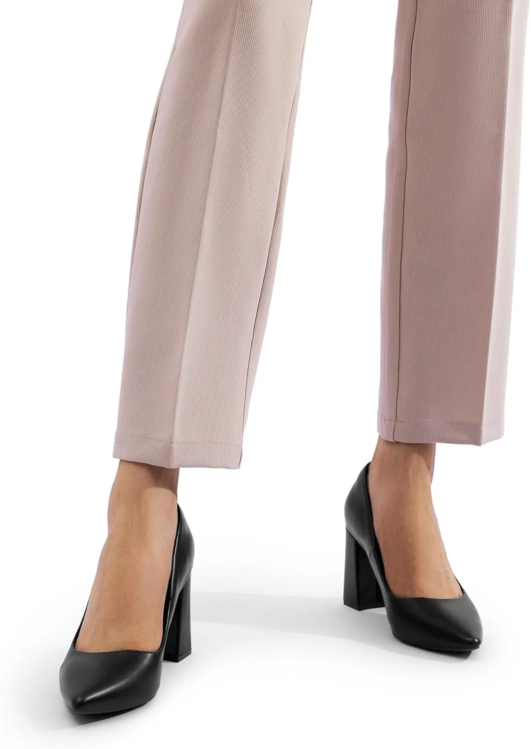 DREAM PAIRS Women's High Chunky Pointed Closed Toe Block Heels Wedding Classic Slip On Dress Pumps Shoes