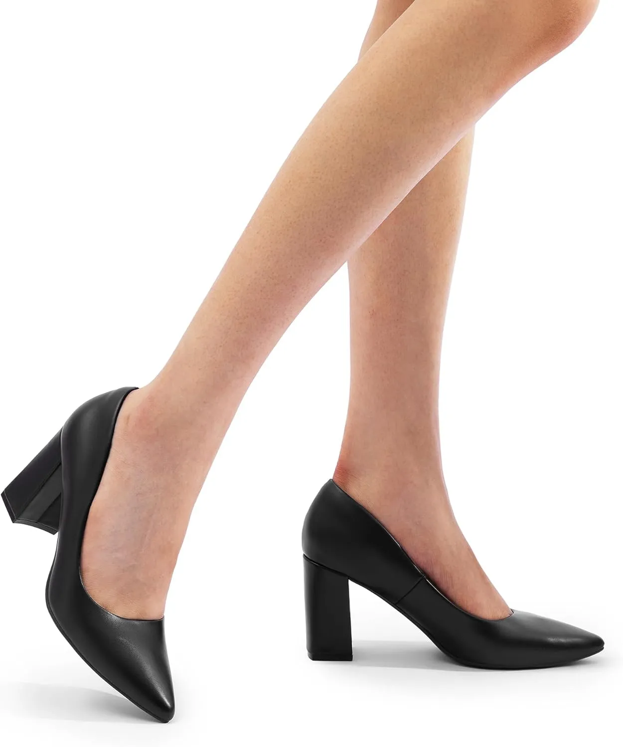 DREAM PAIRS Women's High Chunky Pointed Closed Toe Block Heels Wedding Classic Slip On Dress Pumps Shoes