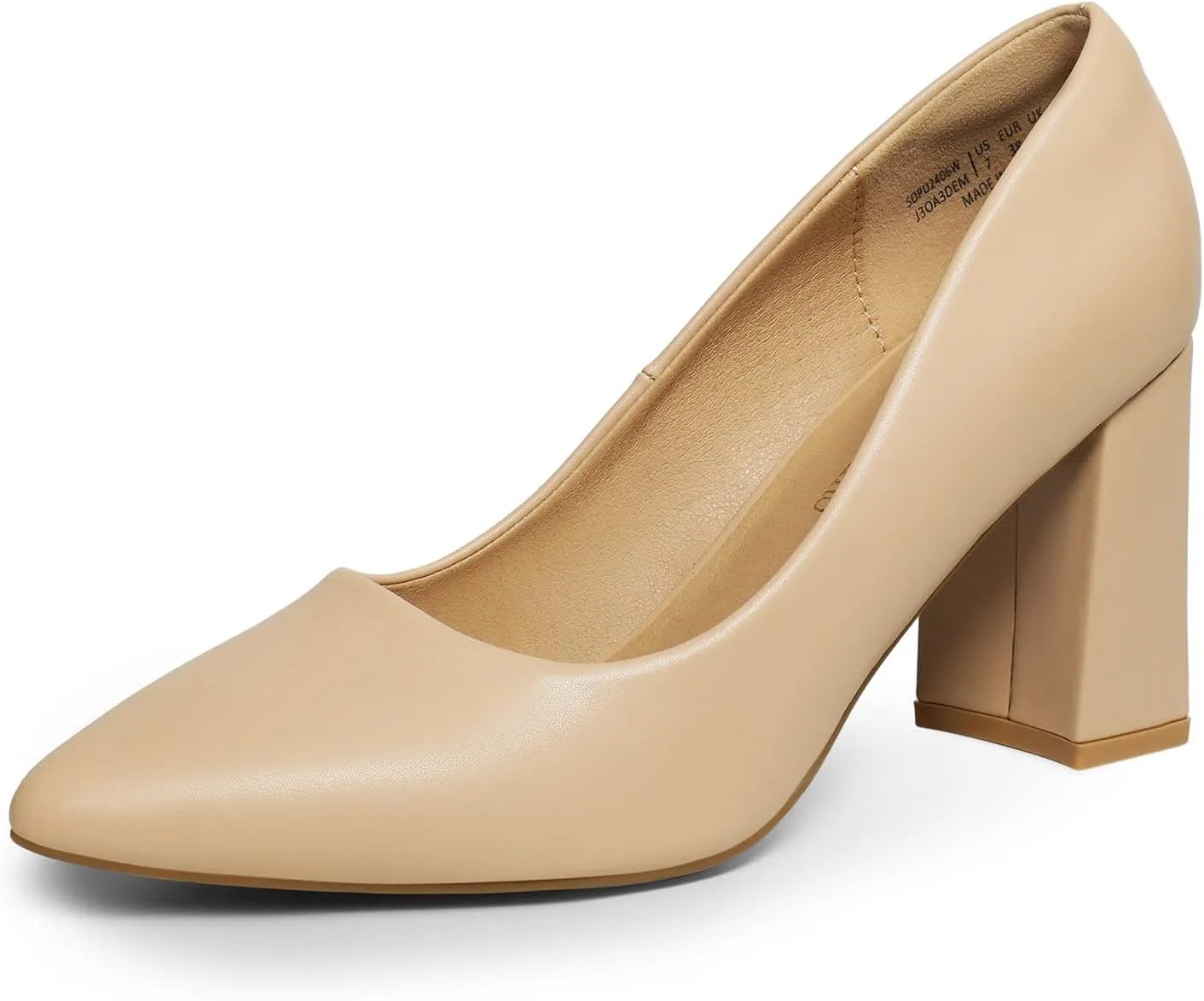 DREAM PAIRS Women's High Chunky Pointed Closed Toe Block Heels Wedding Classic Slip On Dress Pumps Shoes