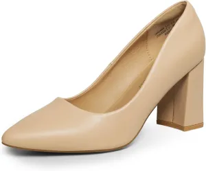 DREAM PAIRS Women's High Chunky Pointed Closed Toe Block Heels Wedding Classic Slip On Dress Pumps Shoes