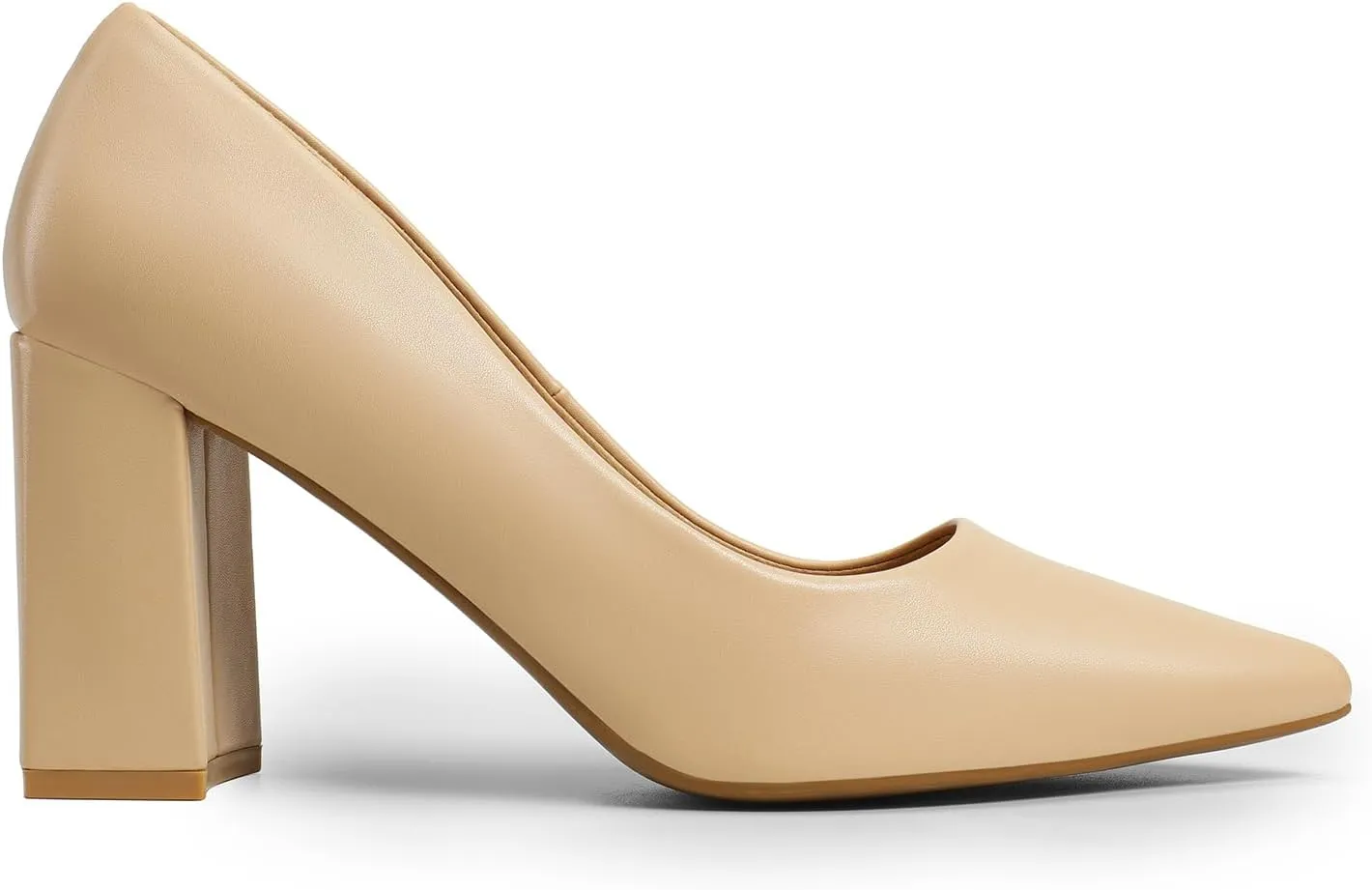 DREAM PAIRS Women's High Chunky Pointed Closed Toe Block Heels Wedding Classic Slip On Dress Pumps Shoes