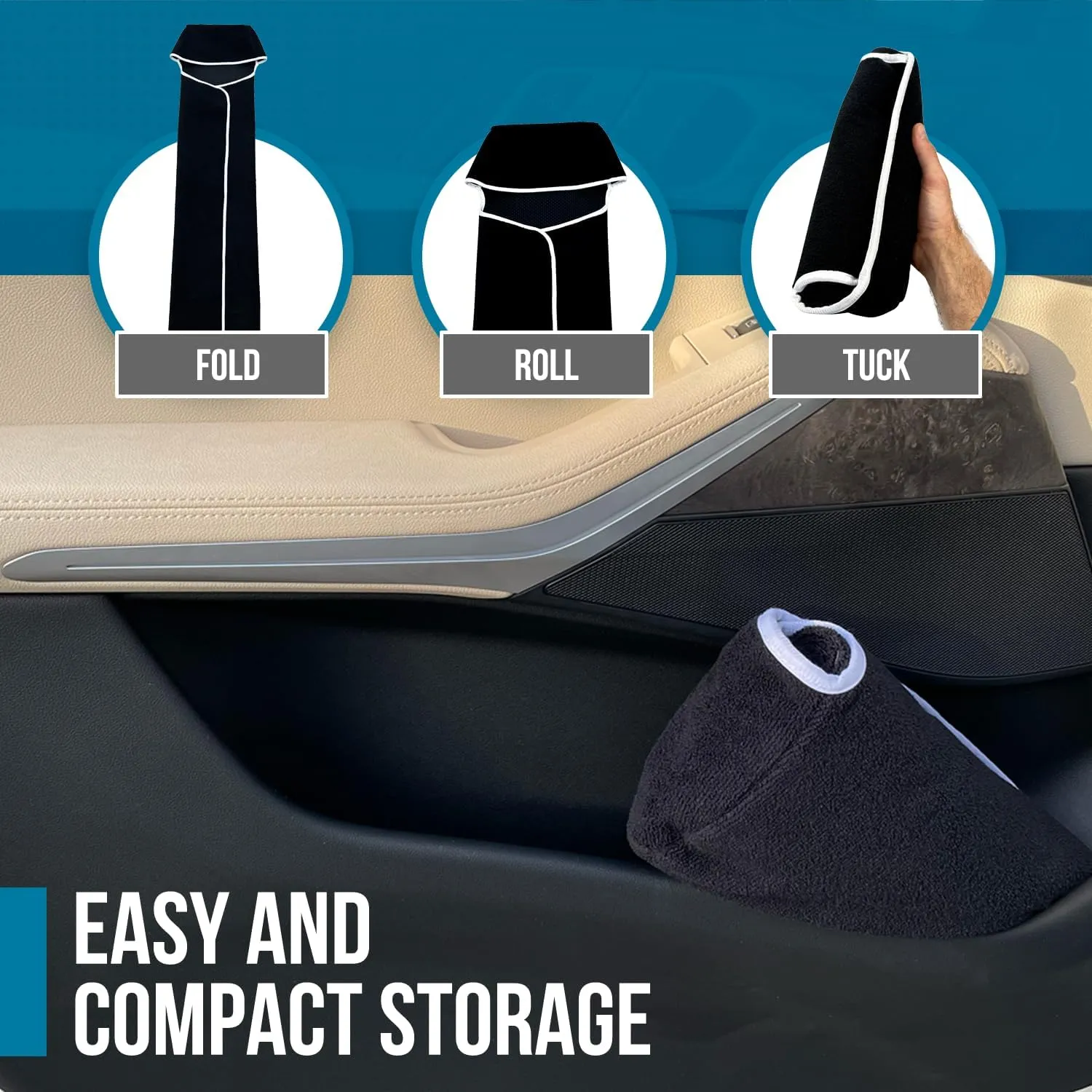 DryvaSeat - Premium Microfiber Towel Car Seat Cover - Waterproof & Sweatproof - Universal Fit, Machine Washable, Non-Slip - Seat Protector for Car, Truck, SUV, Van (Black, 2 Pack)