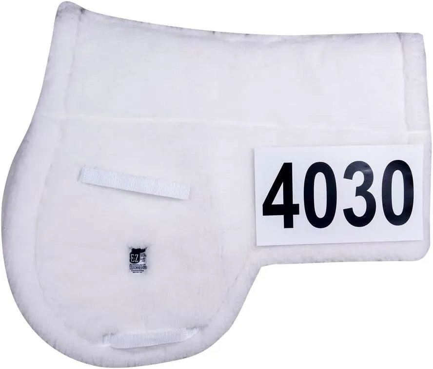 Dura-Tech E-Z View Wither Relief Pin-On Style Hunter Horse Saddle Pad | Wither Relief Design | Hypo-Allergenic Synthetic Fleece | Non-Slip Bottom | Easy Number Display | Gel Insert Compatible