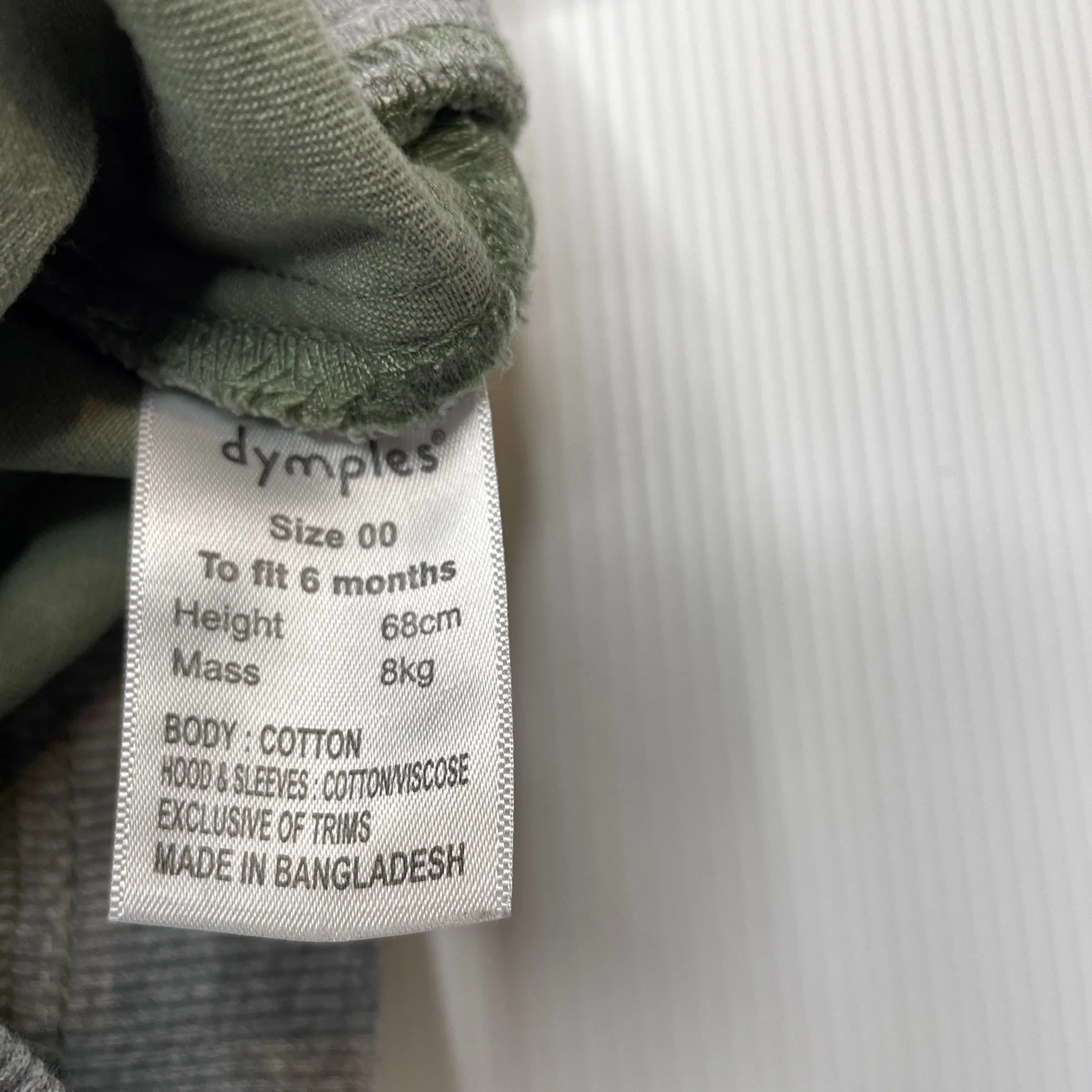 Dymples lightweight hooded jacket, size 00, Pre-loved