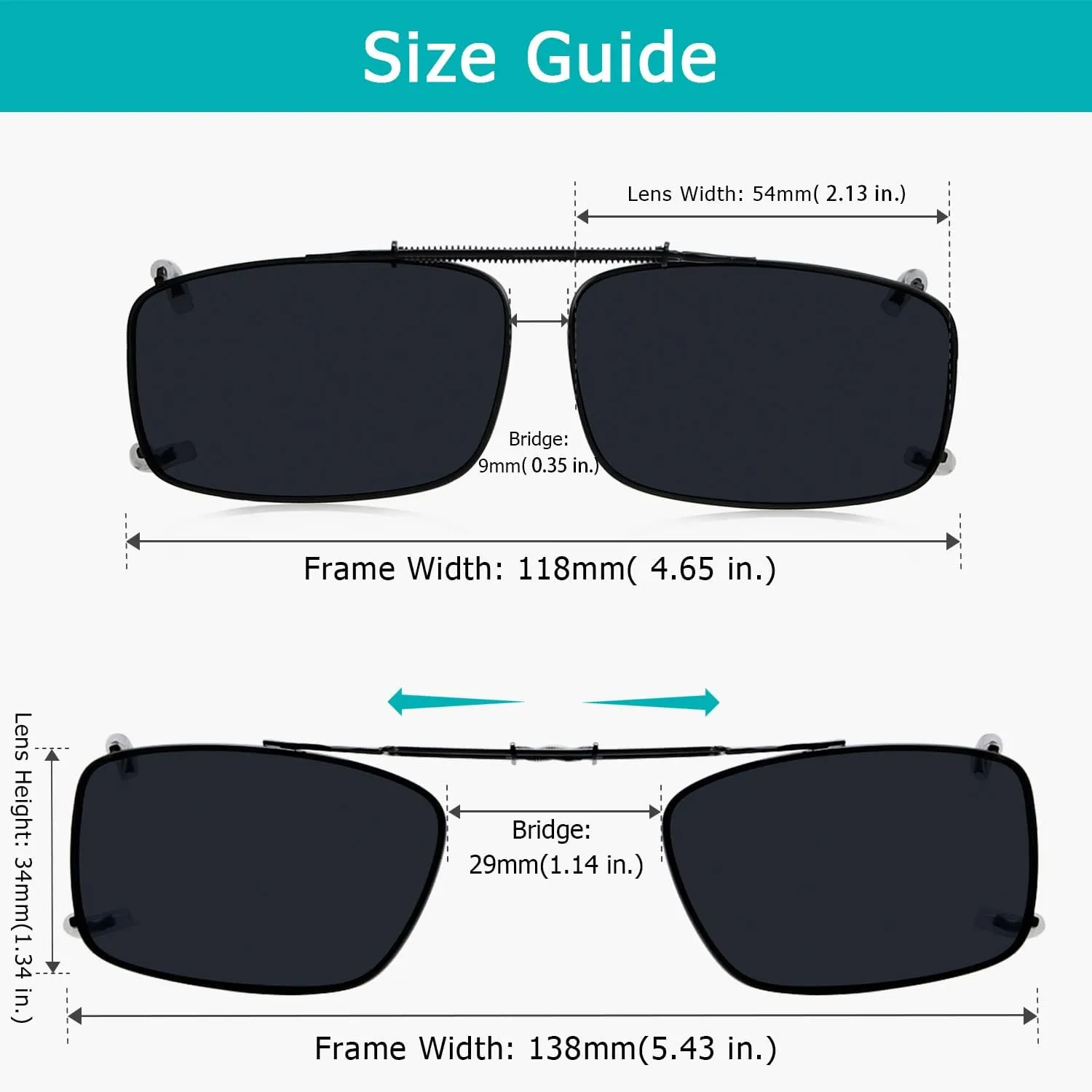 Easy clip Spring Polarized Clip On Sunglasses