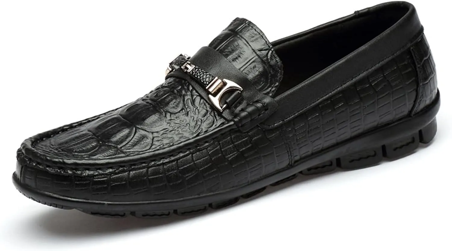 Easy to put and remove Smoking Loafer Driving Moccasins For Men Slip On Faux Crocodile Print Slip Resistant Driving Loafers Leather Resistant Lightweight Anti-slip Walking for all occasions ( Color :