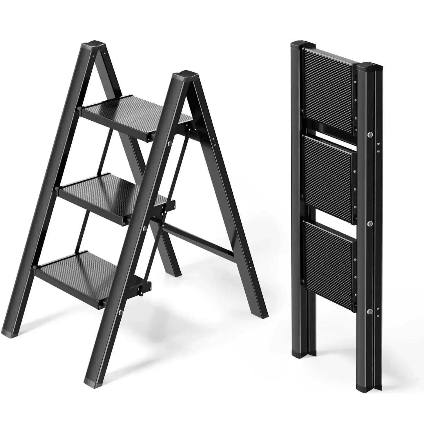 EasyStep Neo-Aluminum Flat-Folding Ladder with Anti-Slip Grip