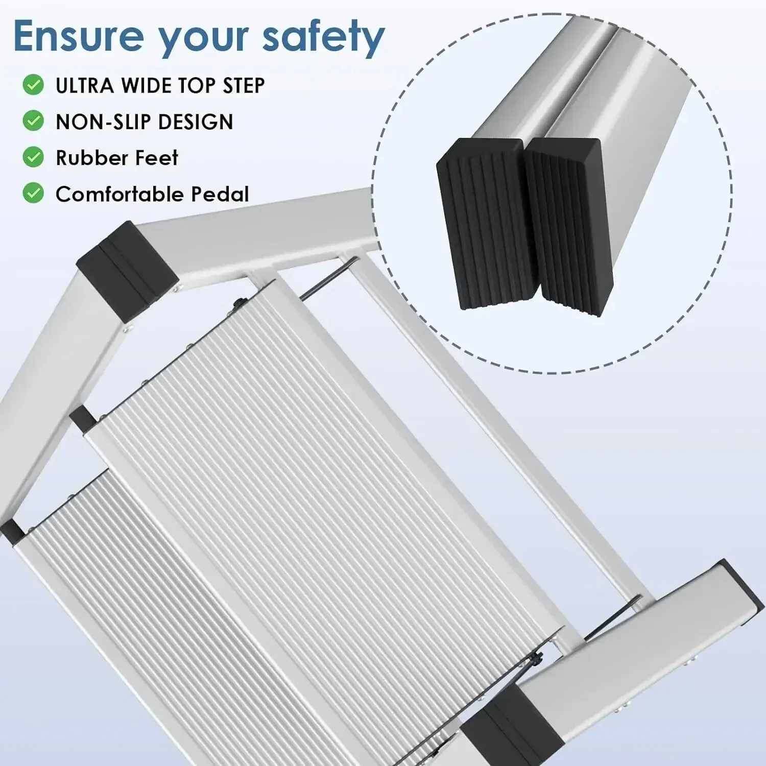 EasyStep Neo-Aluminum Flat-Folding Ladder with Anti-Slip Grip