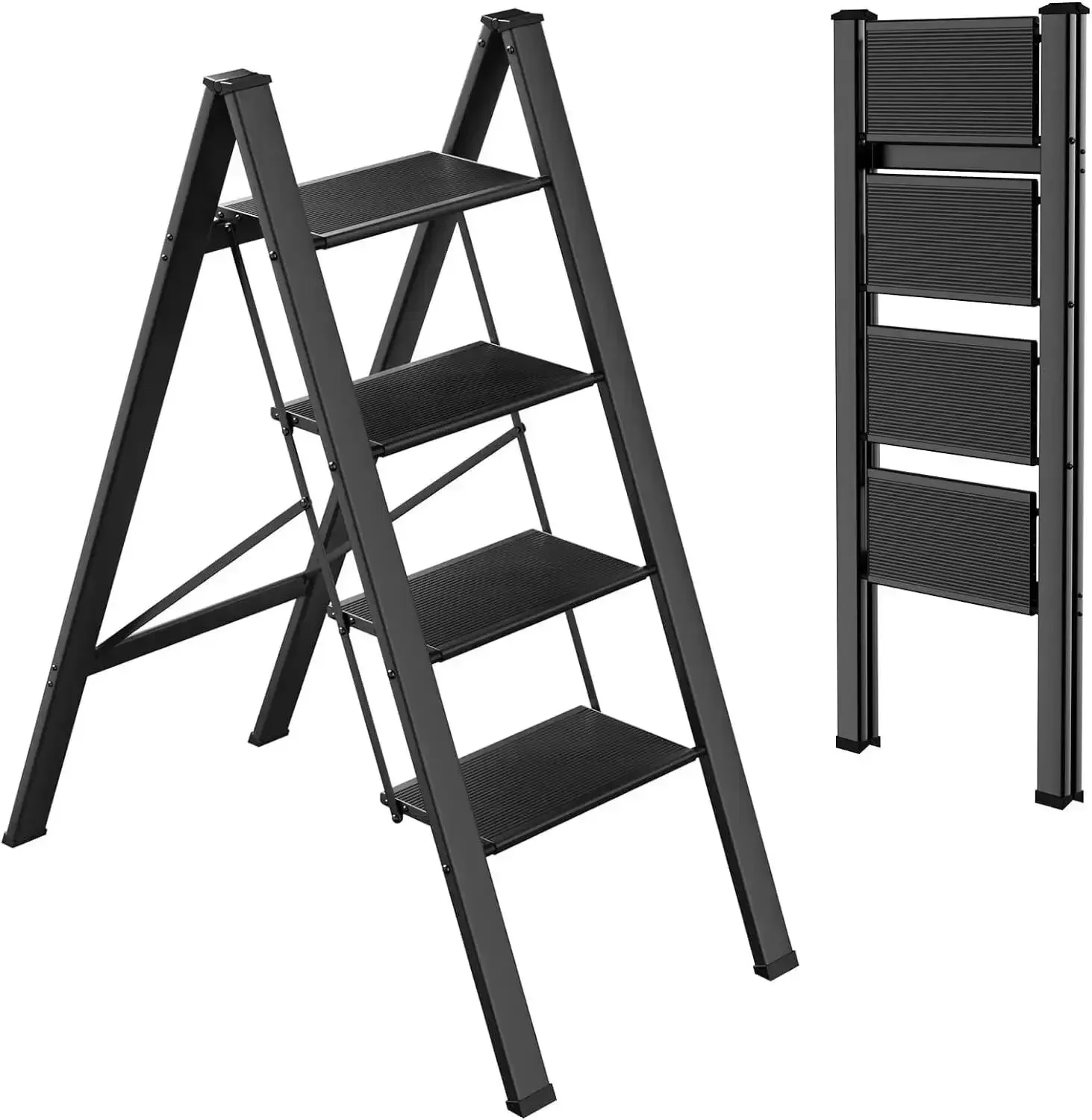 EasyStep Neo-Aluminum Flat-Folding Ladder with Anti-Slip Grip