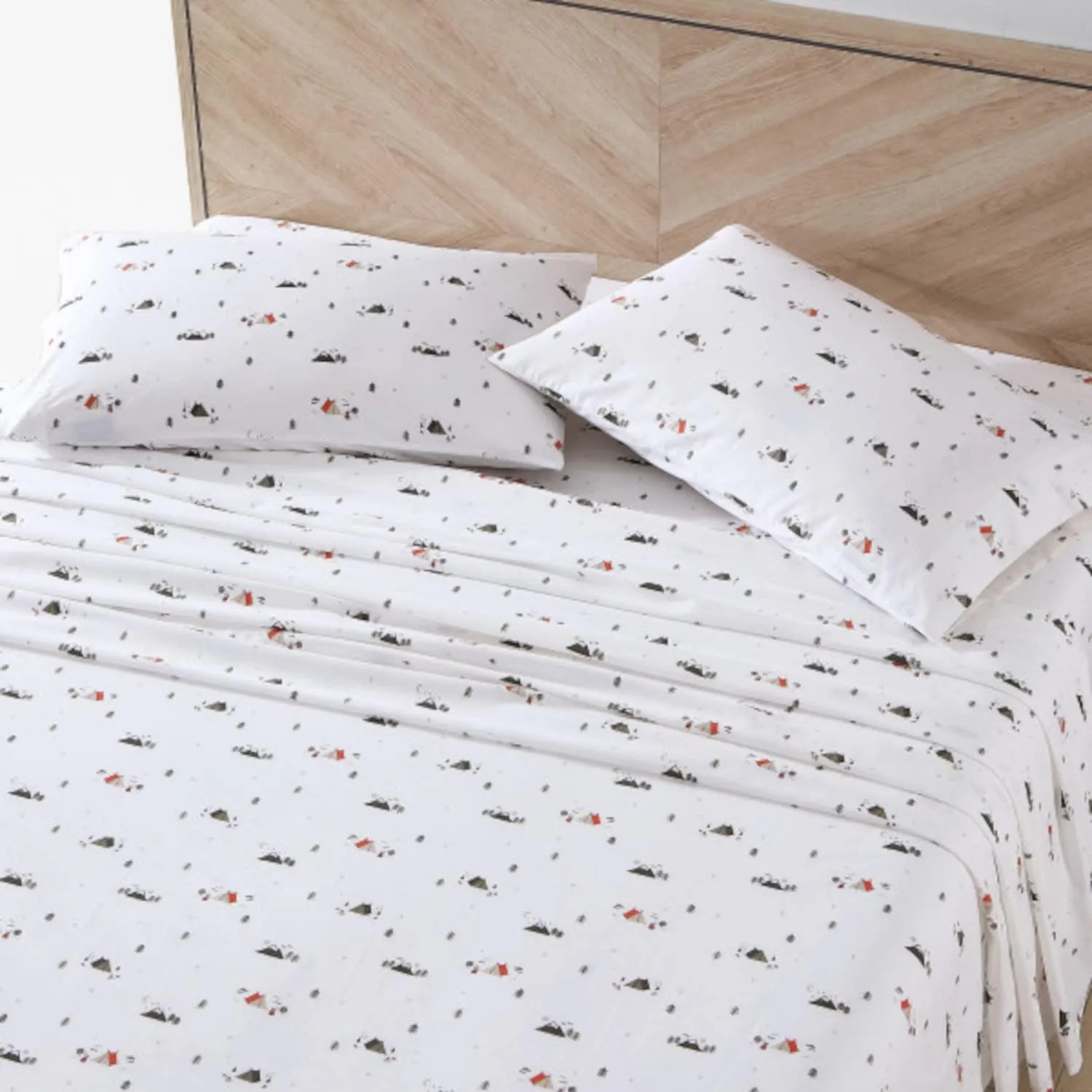 Eddie Bauer - Queen Sheets, Cotton Percale Bedding Set, Crisp & Cool Home Decor (Cascade Camping, Queen)