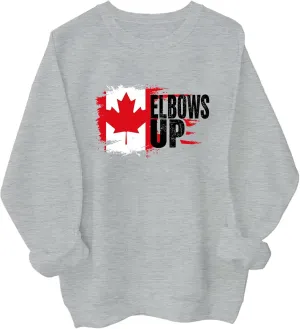 Elbows Up Canada Sweatshirt, Elbows Up Shirt Long Sleeve, Funny Hockey Canada Flag Sweatshirt