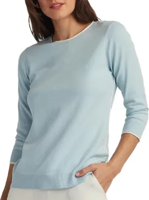 ELLEN TRACY Women's Crew Neck Sweater, Blair Long Sleeve Pullover Crewneck Top