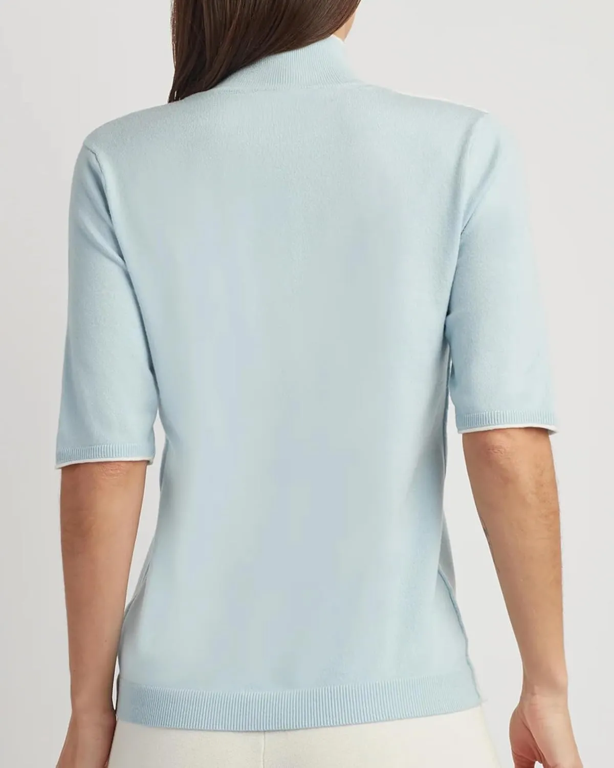 ELLEN TRACY Women's Mock Neck Sweater, Carlee Elbow Sleeve Turtleneck Pullover Shirt Top