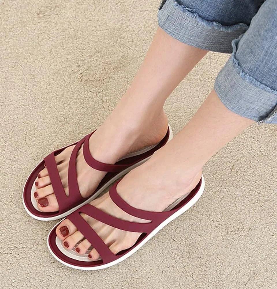 Epsion Women's Summer Flat Sandals Lightweight Sporty Slippers Casual Beach Slides Slip on Outdoor