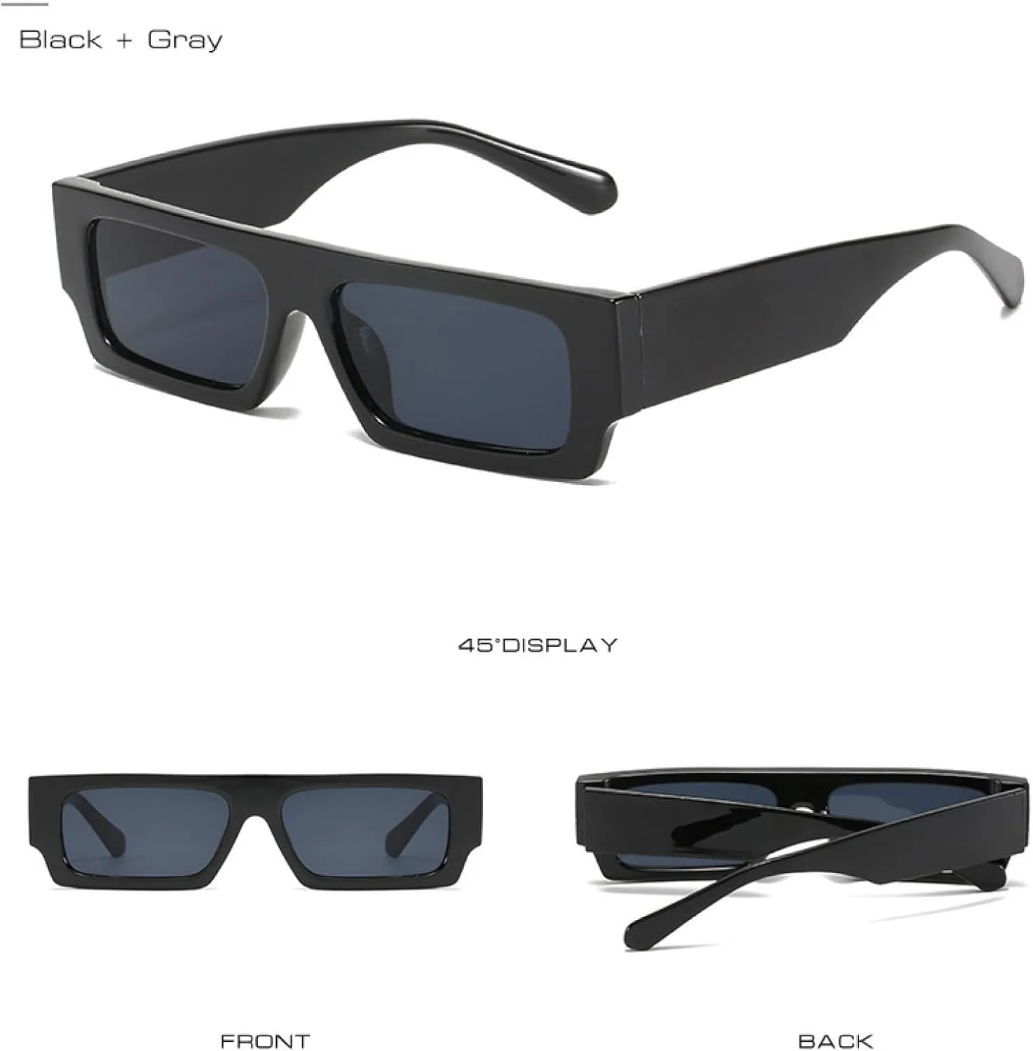 Fashion Rectangle Women Sunglasses Vintage Leopard Dark Green Eyewear Men Flat Top Sun Glasses Shades Uv400