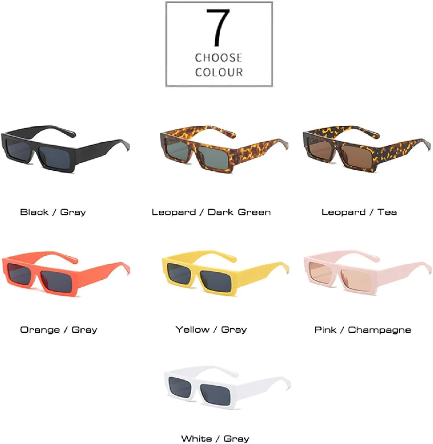 Fashion Rectangle Women Sunglasses Vintage Leopard Dark Green Eyewear Men Flat Top Sun Glasses Shades Uv400