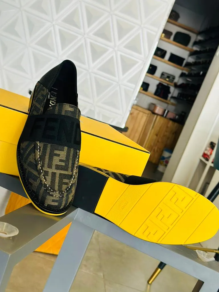 FENDI All Over Initial Loafers For Men