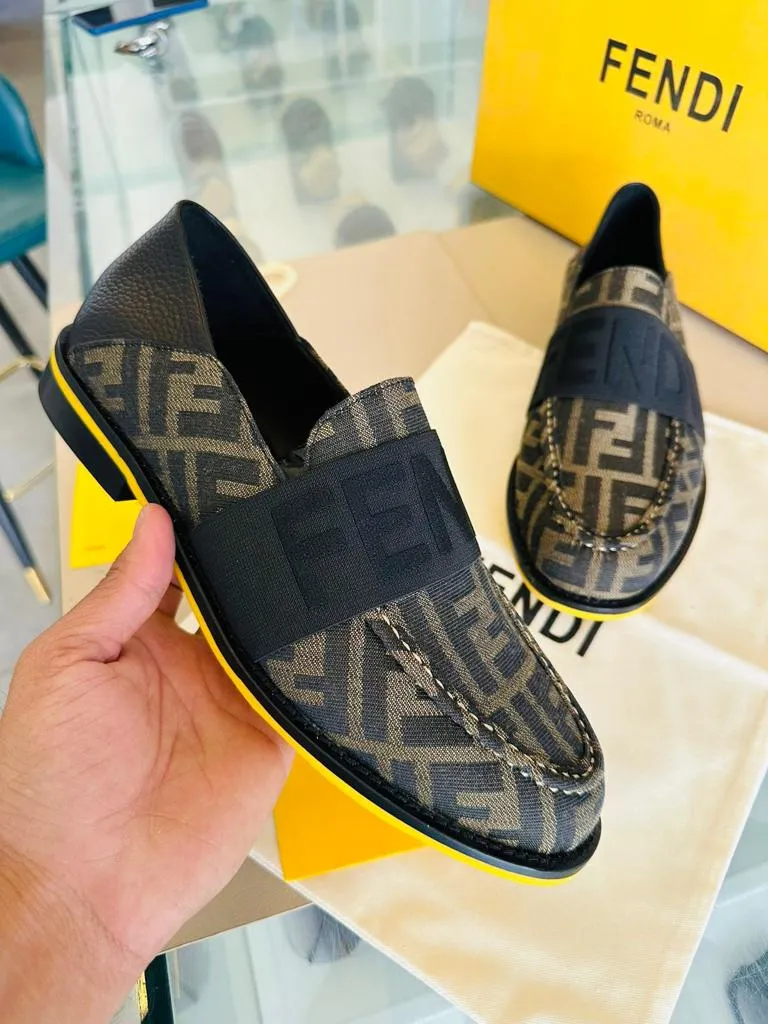 FENDI All Over Initial Loafers For Men