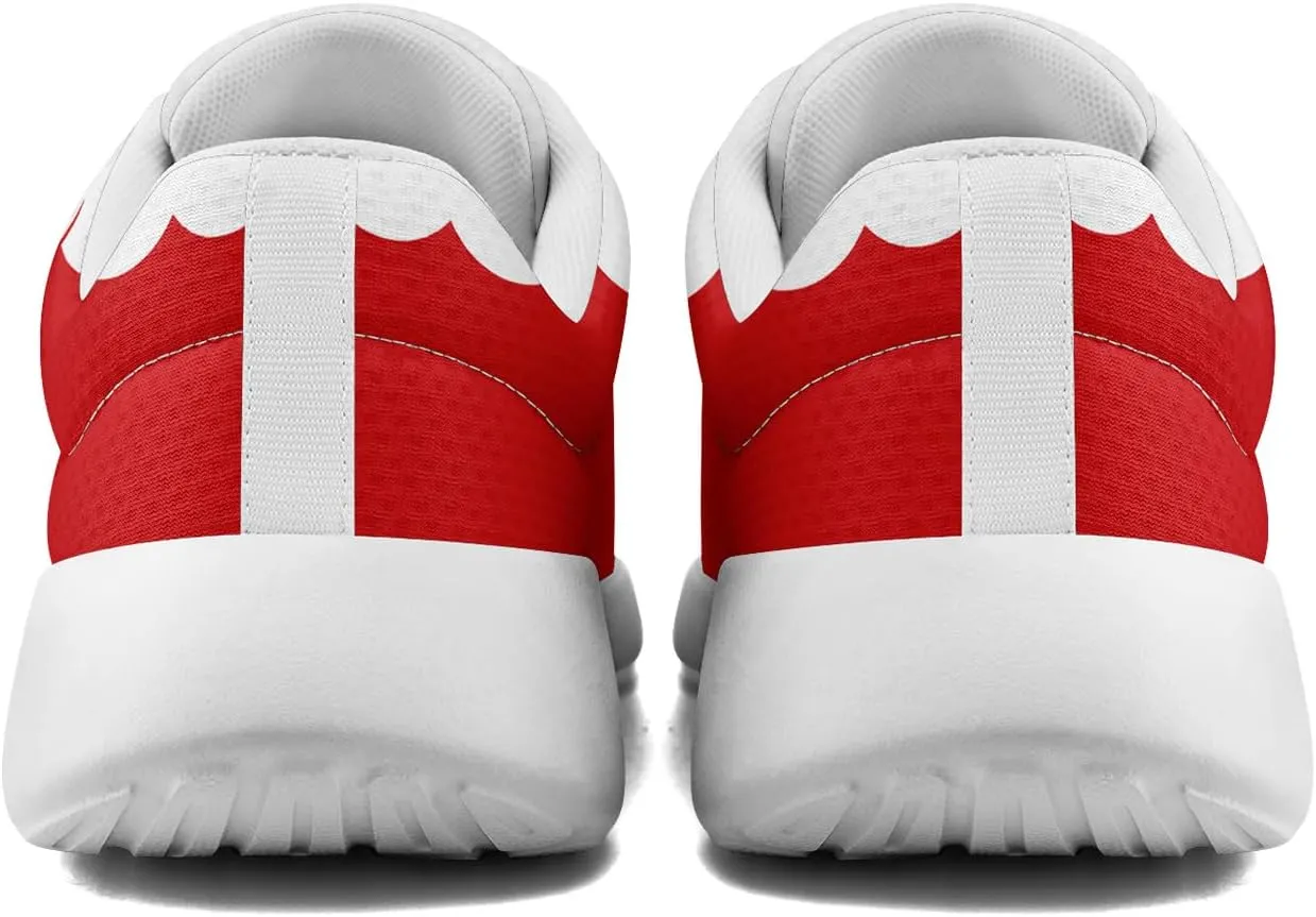 Festive Christmas Santa Sneakers for Men & Women Comfortable Shoes Red White Lightweight Breathable Walking Sneaker