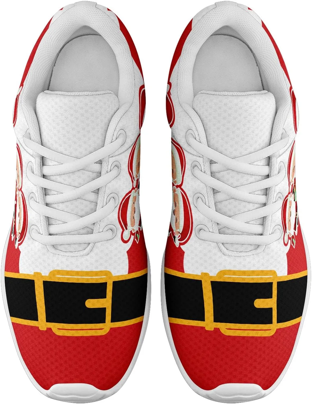 Festive Christmas Santa Sneakers for Men & Women Comfortable Shoes Red White Lightweight Breathable Walking Sneaker