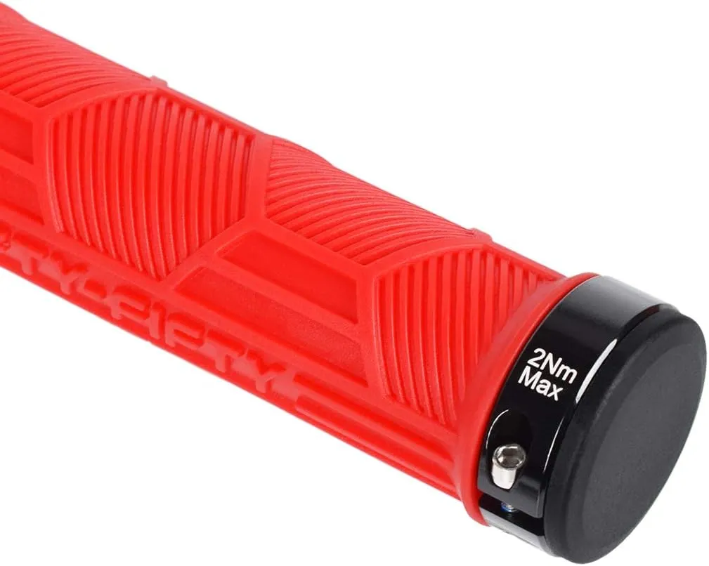 FIFTY-FIFTY Double Lock-On Mountain Bike Grips, Bicycle Handlebar Locking Grips, Non-Slip MTB Handle