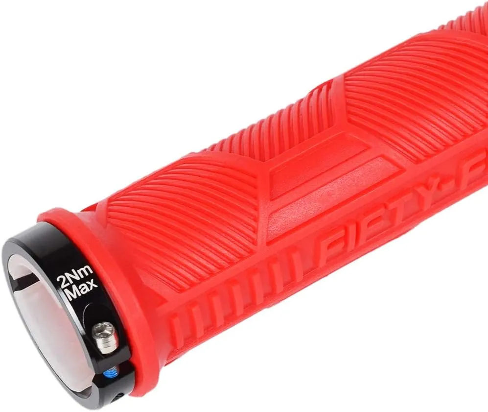 FIFTY-FIFTY Double Lock-On Mountain Bike Grips, Bicycle Handlebar Locking Grips, Non-Slip MTB Handle