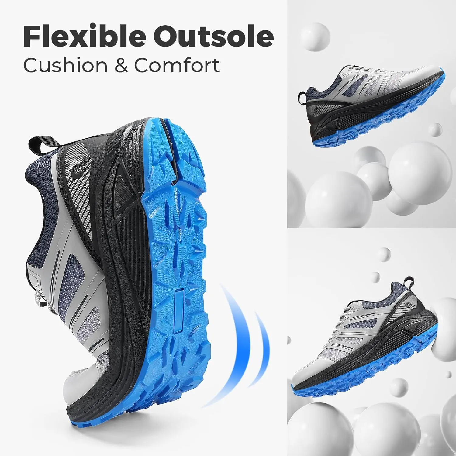 FitVille Extra Wide Sneakers for Men with Wide Toe Box Lightweight Running Shoes for Diabetic Men, Flat Feet, Heel Pain & Plantar Fasciitis Relief