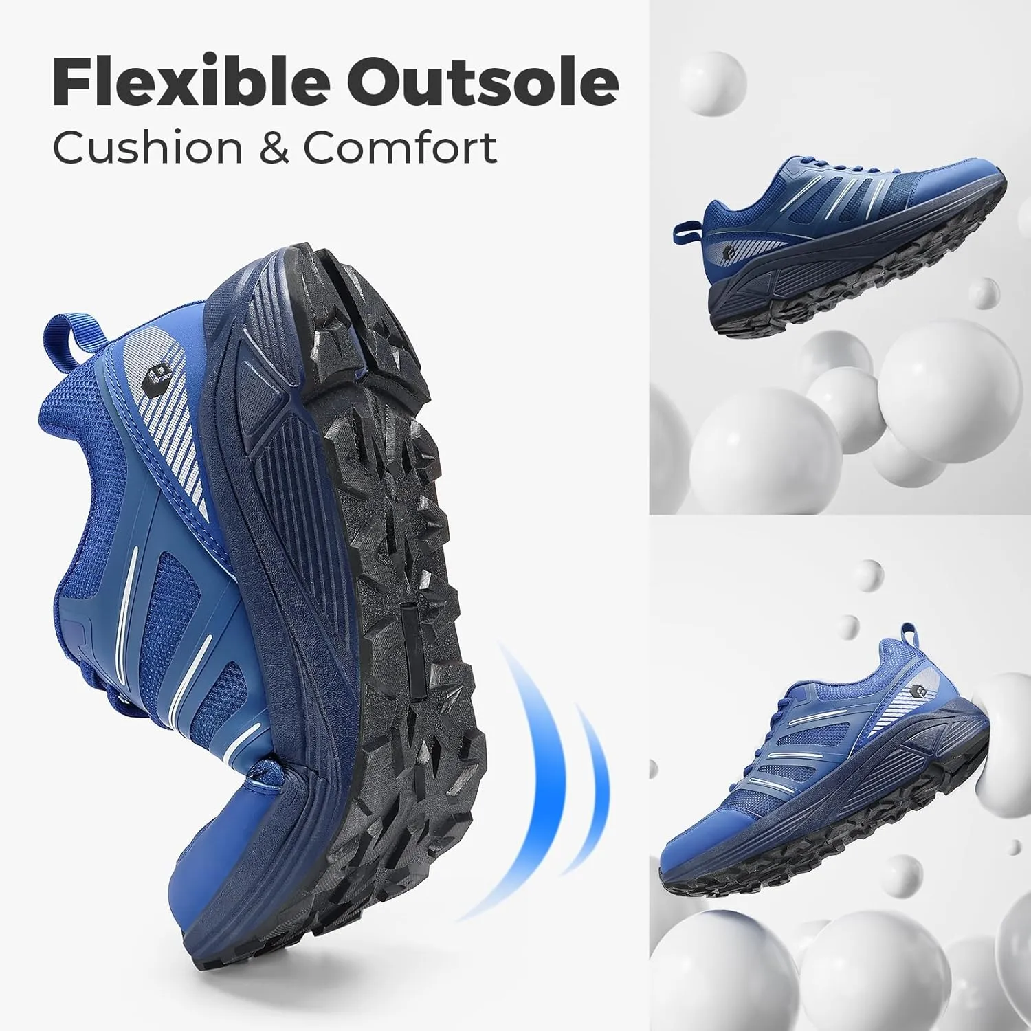 FitVille Wide Toe Box Sneakers for Men - Lightweight, Breathable Running Shoes for Diabetic Men, Flat Feet, Heel Pain & Plantar Fasciitis Relief