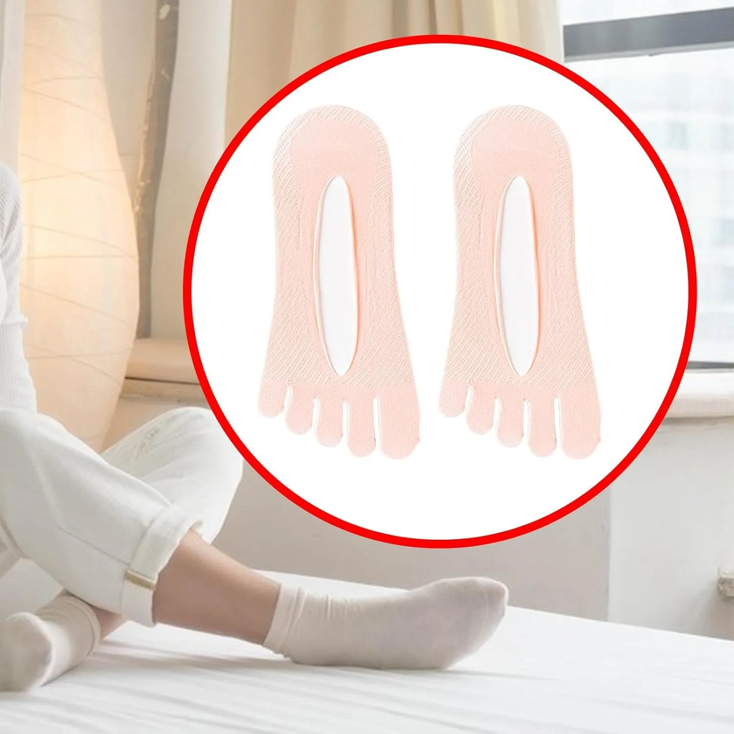 Five Toe Socks Lightweight Sports Short Socks for Home Casual Sports Women Girls