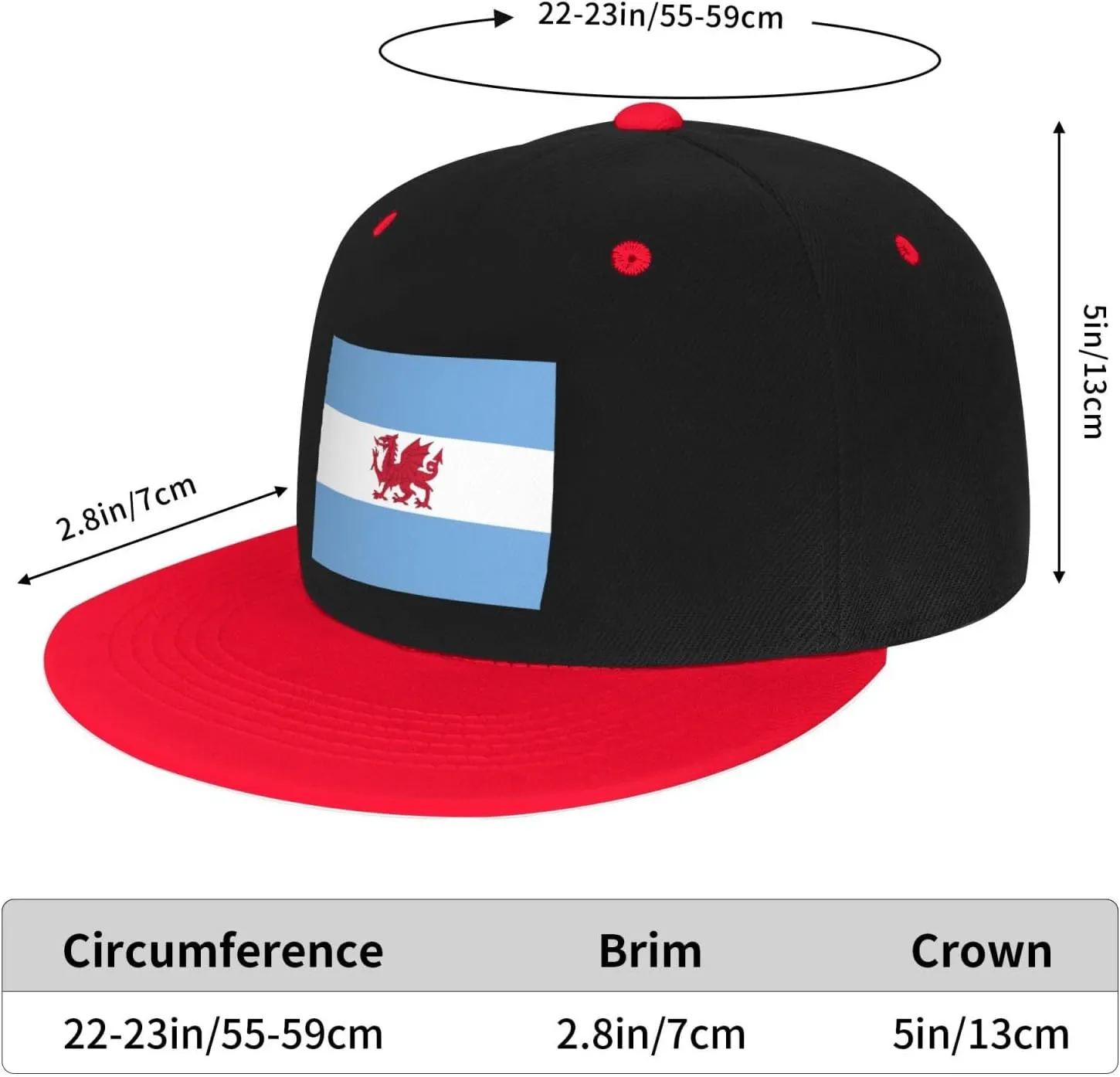 Flag of The Welsh Colony in Patagonia Baseball Cap for Men Women Snapback Hat Adjustable Flat Bill Hats