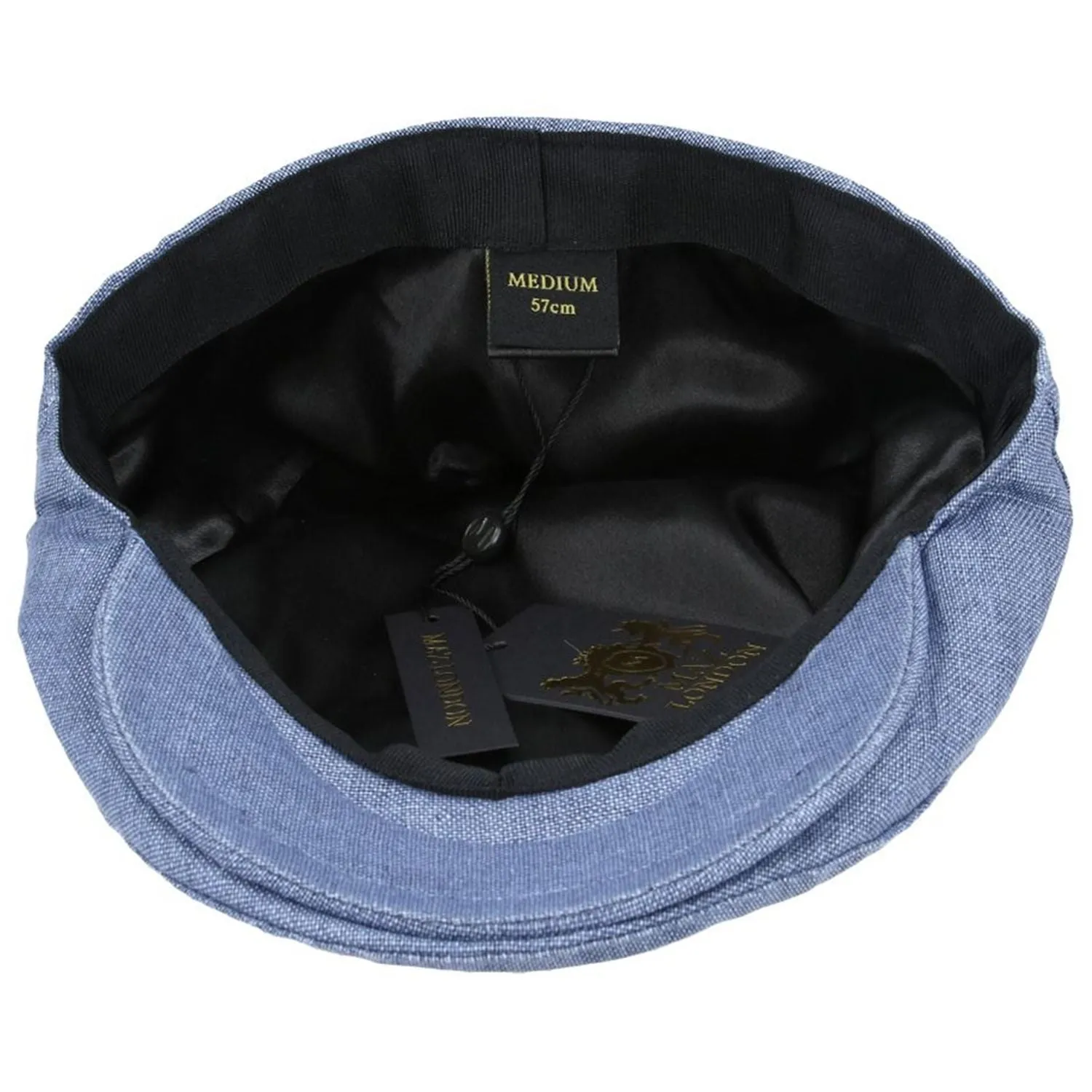 Flat Cap - Lightweight Sun Hat In Cream, Blue - Maz