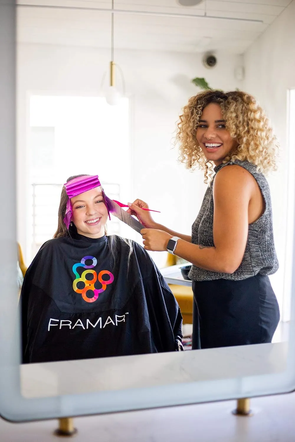 Framar Magenta Hair Foils For Highlighting - Pop Up Hair Foil, Highlight Foils For Hair, Aluminum Foil Sheets, Salon Foils For Hair Stylist, Hair Dye Supplies, Non Slip 500 Pop Up Foil Sheets