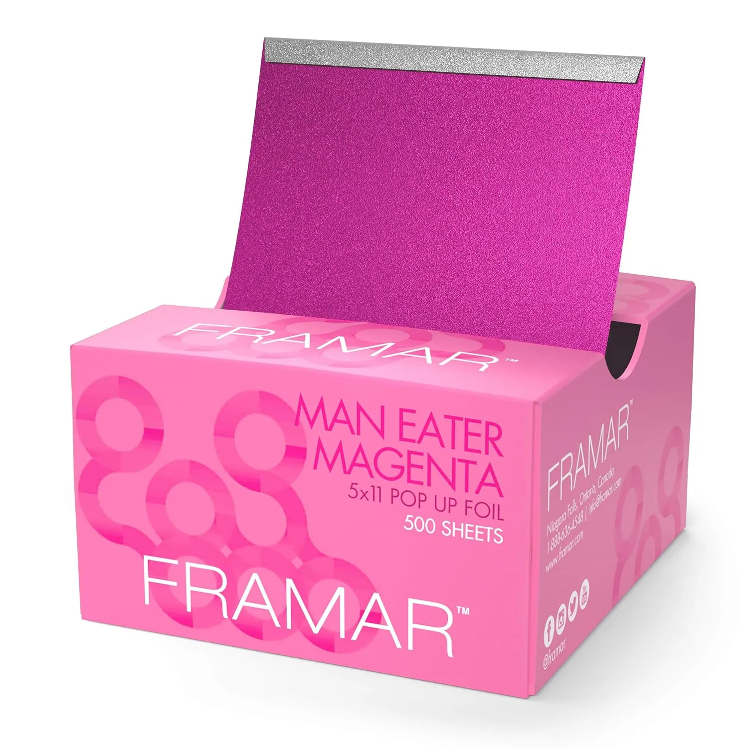 Framar Magenta Hair Foils For Highlighting - Pop Up Hair Foil, Highlight Foils For Hair, Aluminum Foil Sheets, Salon Foils For Hair Stylist, Hair Dye Supplies, Non Slip 500 Pop Up Foil Sheets