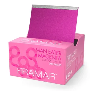 Framar Magenta Hair Foils For Highlighting - Pop Up Hair Foil, Highlight Foils For Hair, Aluminum Foil Sheets, Salon Foils For Hair Stylist, Hair Dye Supplies, Non Slip 500 Pop Up Foil Sheets