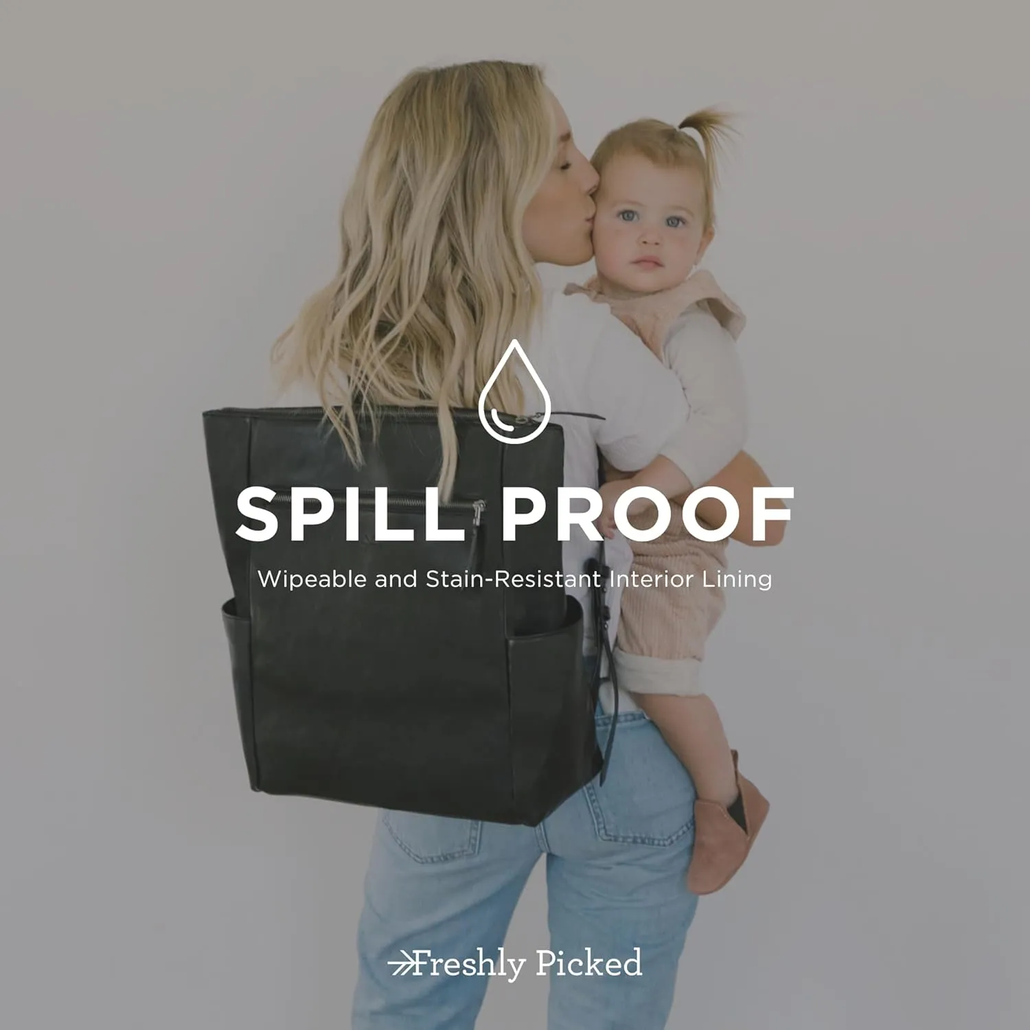 Freshly Picked Minimal Diaper Bag Backpack, Onyx Black