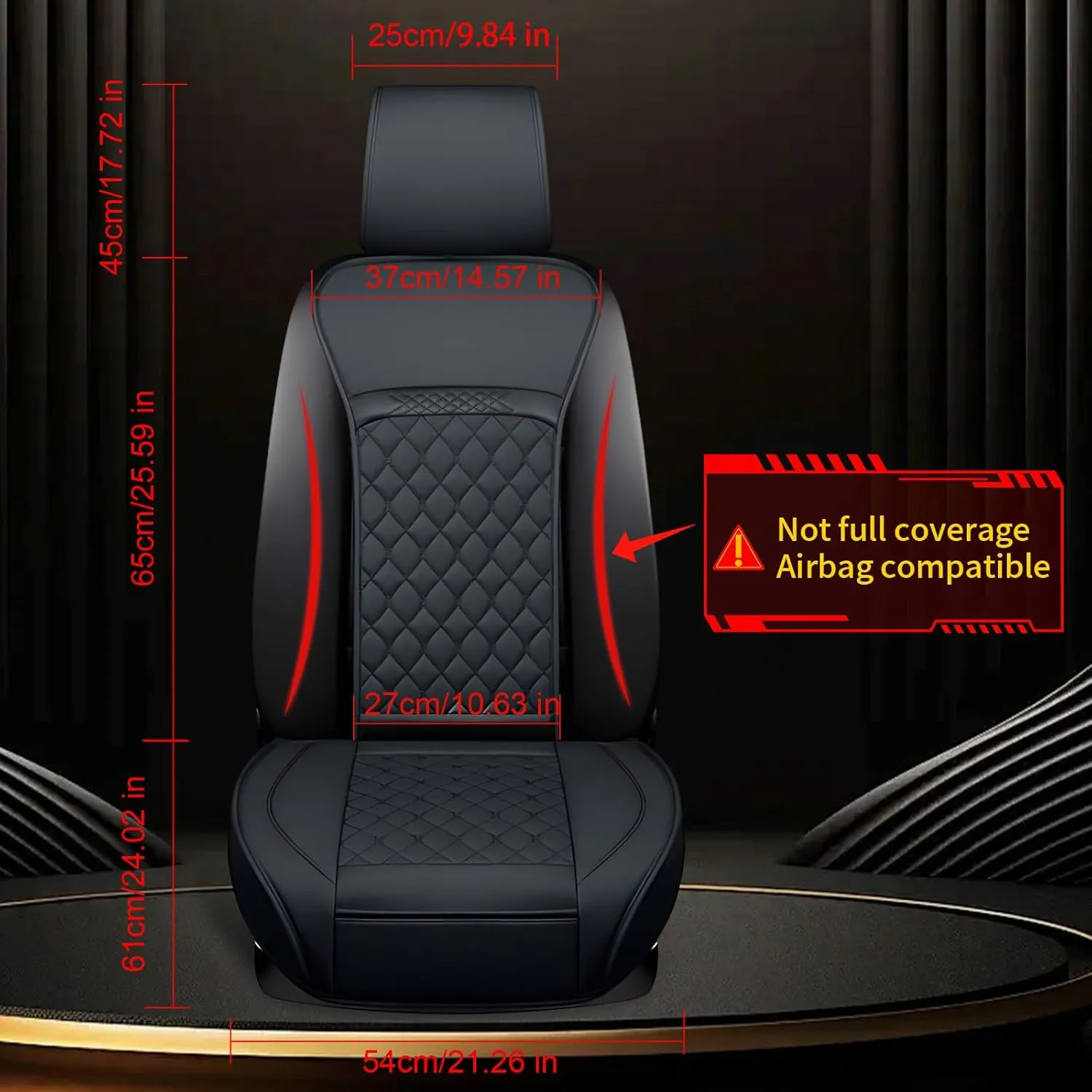 Front Car Seat Covers for Land Rover,Leather Waterproof Seat Protector Custom Fit Land Rover Defender Discovery Range Rover Evoque Sport Velar,2 Pack,Black