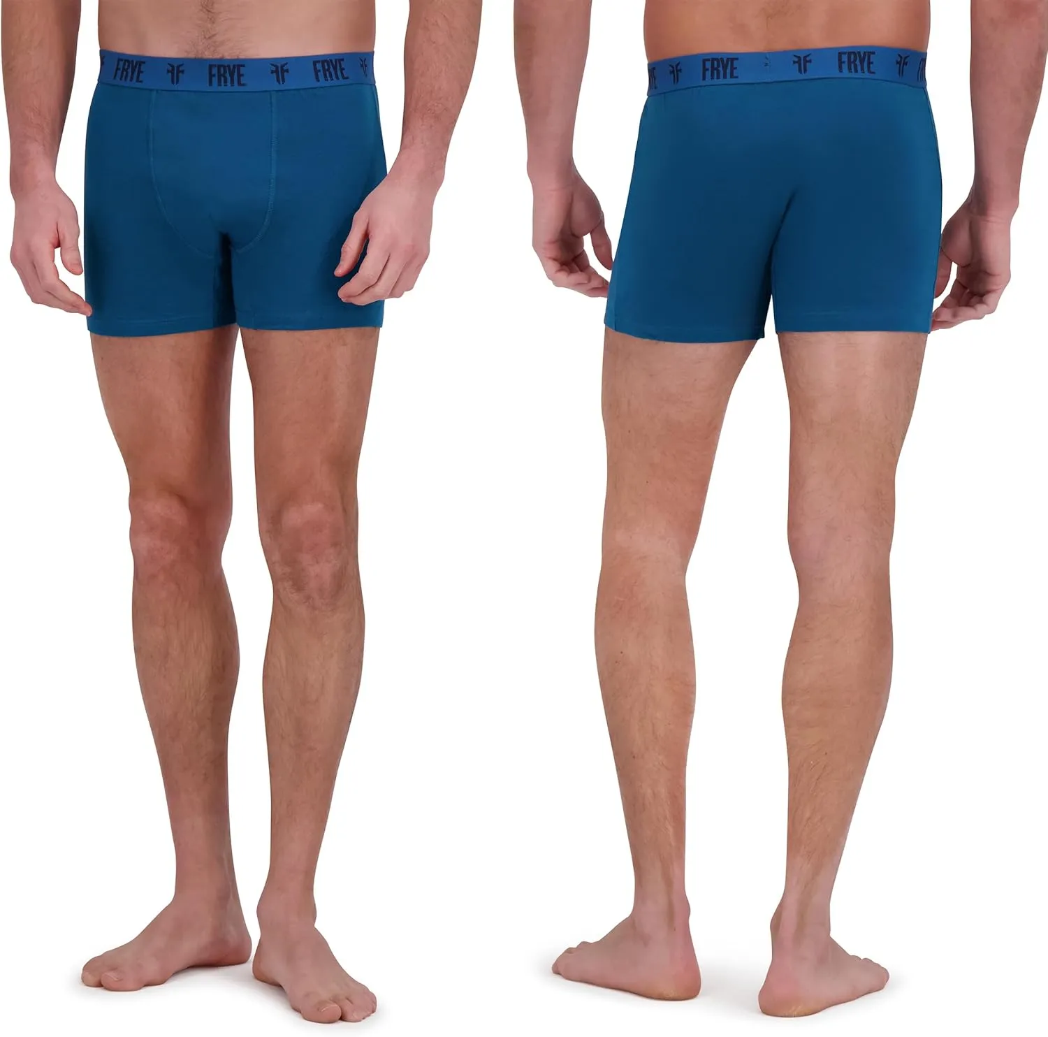 Frye Mens Boxer Briefs 4-Pack, Spandex-Cotton Boxer Briefs with Logo Waistband, Mens Underwear Cotton Stretch