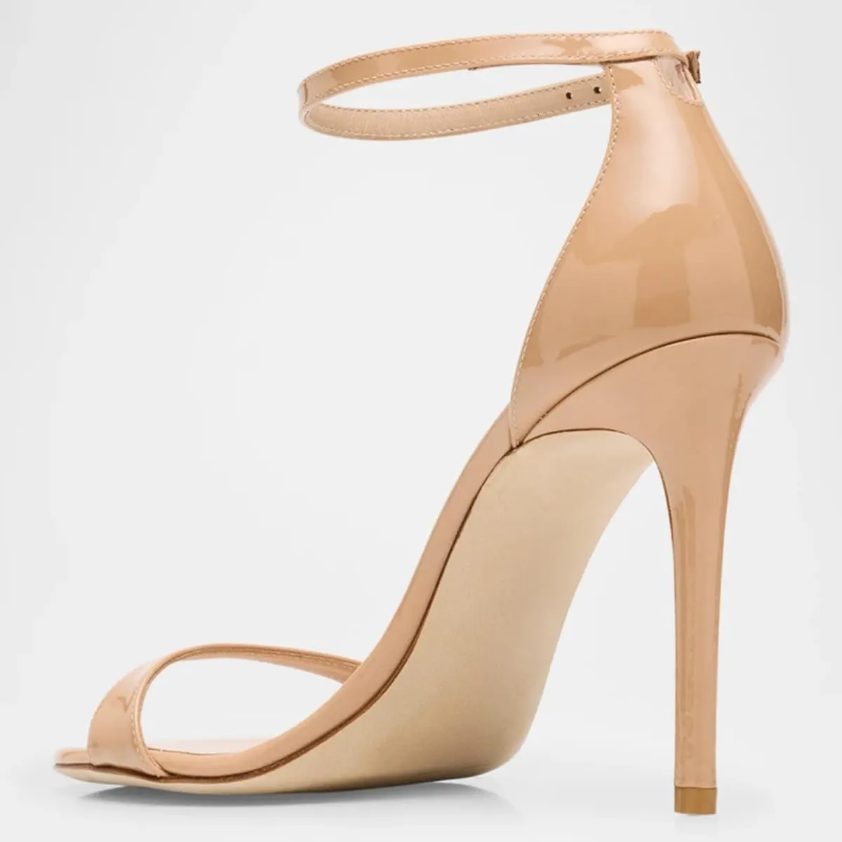 FSJ Shoes Women Crystal Embellished High Heel Sandal Open Toe Strappy Stiletto Thin Ankle Buckle Strap for Elegant Party Size 4-16 US