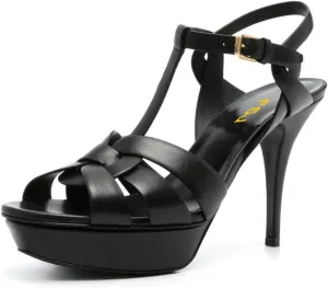 FSJ Women Comfort Platform Stiletto High Heel Ankle Strap Sandals Open Toe Sexy Strappy Slingback Wedding Party Shoes Size 4-16 US