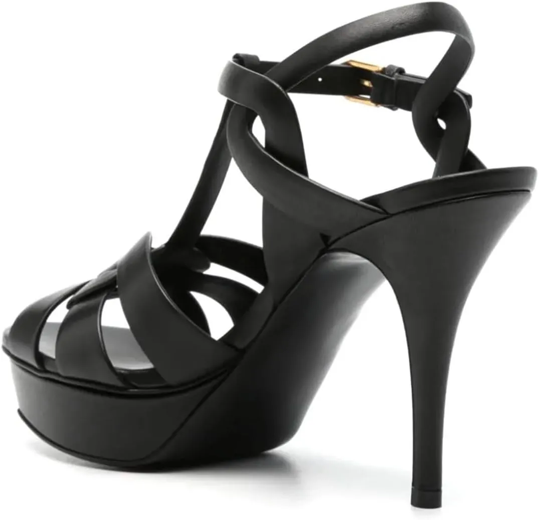 FSJ Women Comfort Platform Stiletto High Heel Ankle Strap Sandals Open Toe Sexy Strappy Slingback Wedding Party Shoes Size 4-16 US