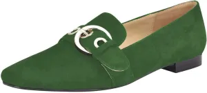 FSJ Women Squared Toe Loafers Comfort Slip On Flats Block Chunky Low Heel Buckle Decor Casual Dress Work Office Shoes Size 4-15 US