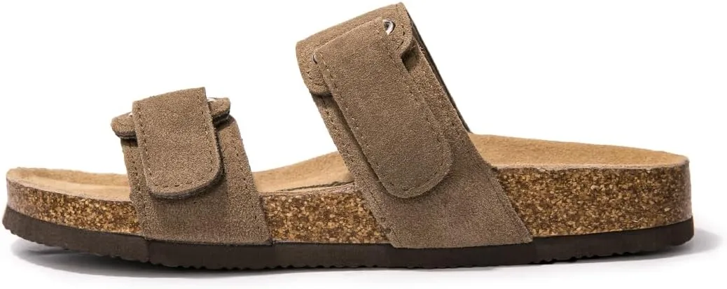 FUNKYMONKEY Unisex Slide Sandals Adjustable Double Buckle with Soft Footbed Comfort Slides for Women and Men